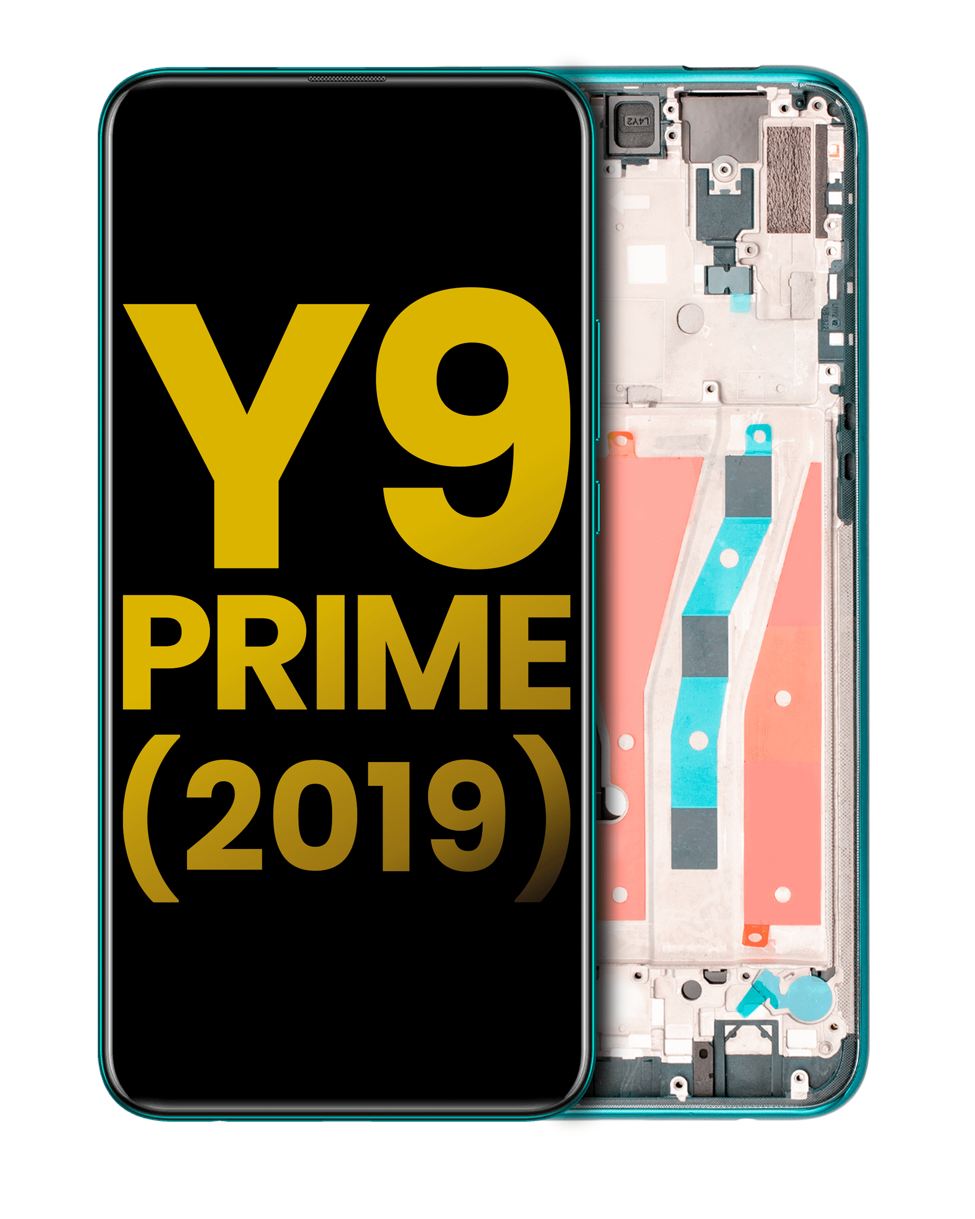 LCD mit Rahmen für Huawei Y9 Prime (2019) (Refurbished) (Emerald Green)