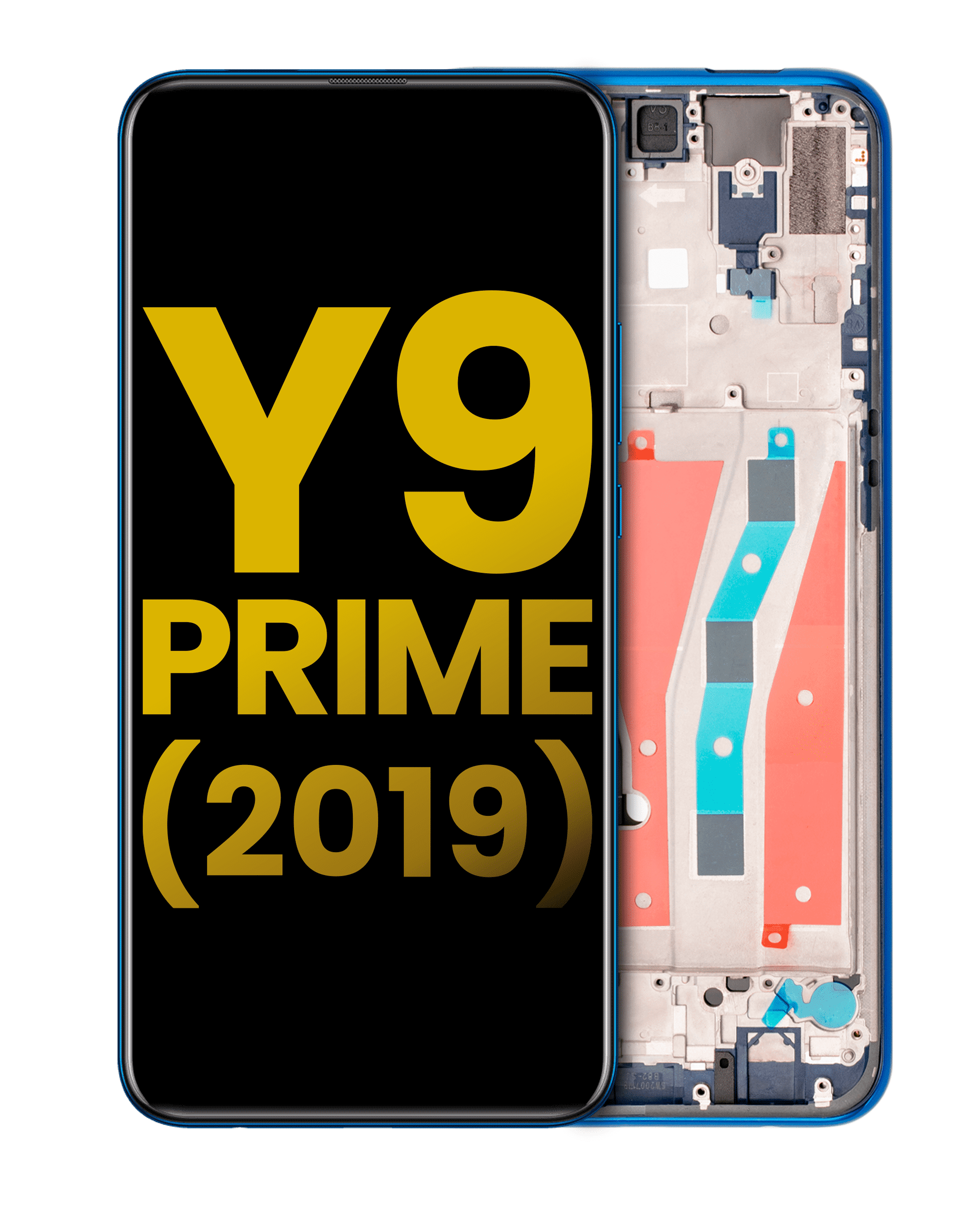 LCD-Display mit Rahmen für Huawei Y9 Prime (2019) (Refurbished) (Sapphire Blue)