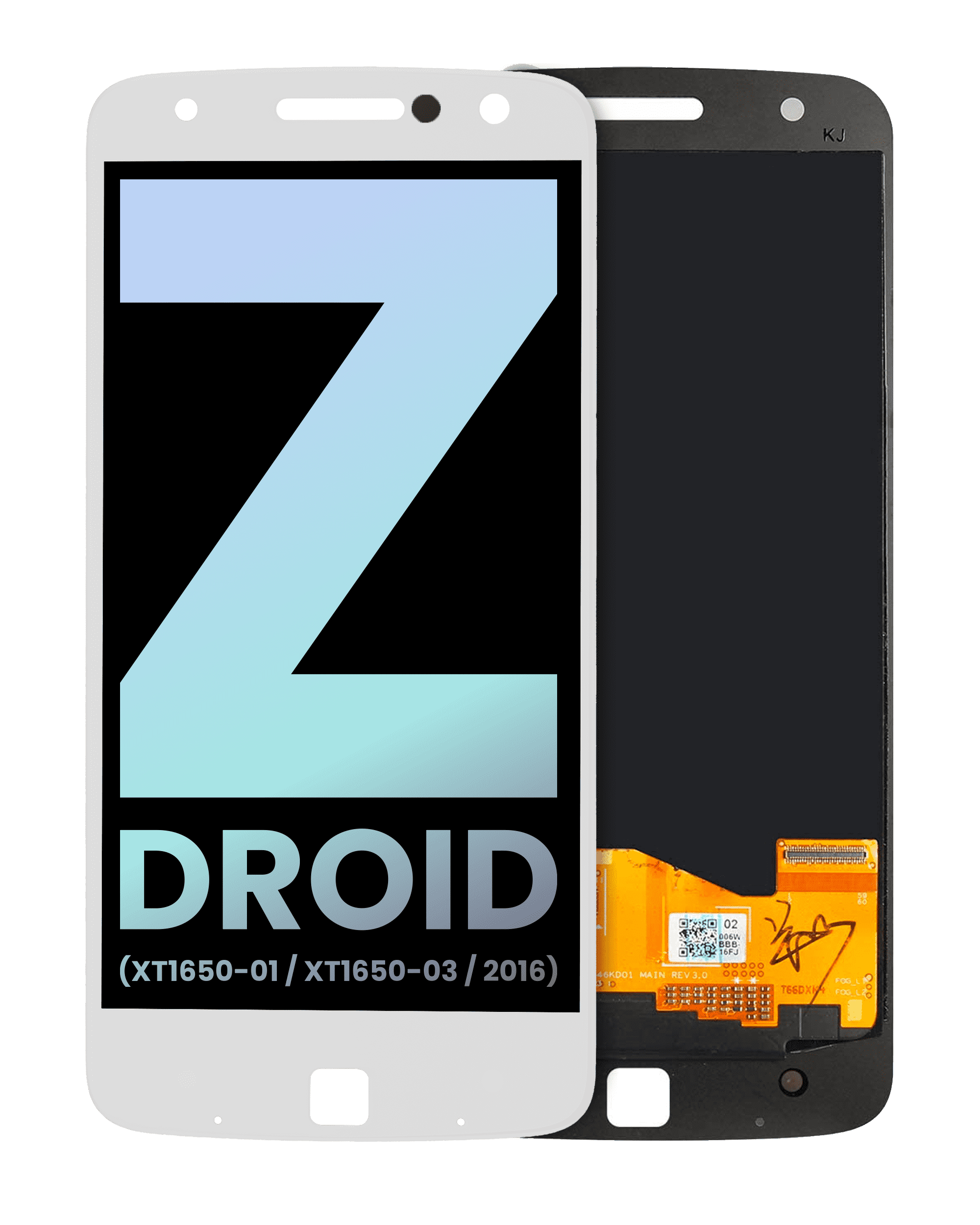 LCD Display without Frame for Motorola Moto Z Droid (XT1650-01 / XT1650-03 / 2016) (Original OEM) (White)