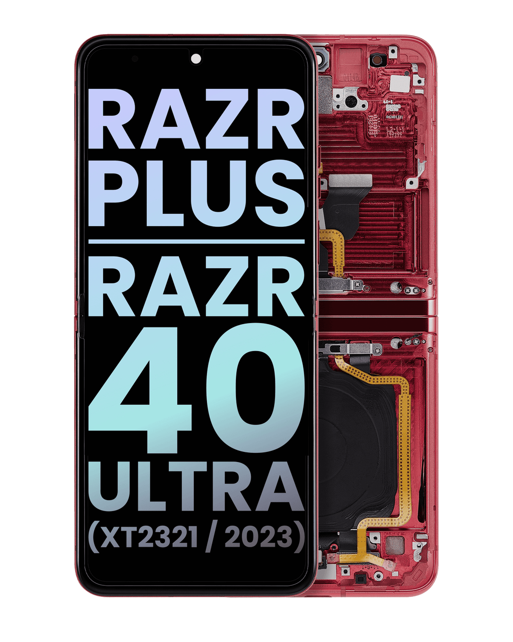 Internal OLED Display with Frame for Motorola Moto Razr Plus 2023 / Razr 40 Ultra (XT2321 / 2023) (Original OEM) (Viva Magenta)