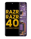 Main OLED Display with Frame for Motorola Razr 2023 / Razr 40 (XT2323 / 2023) (Refurbished) (Summer Lilac)
