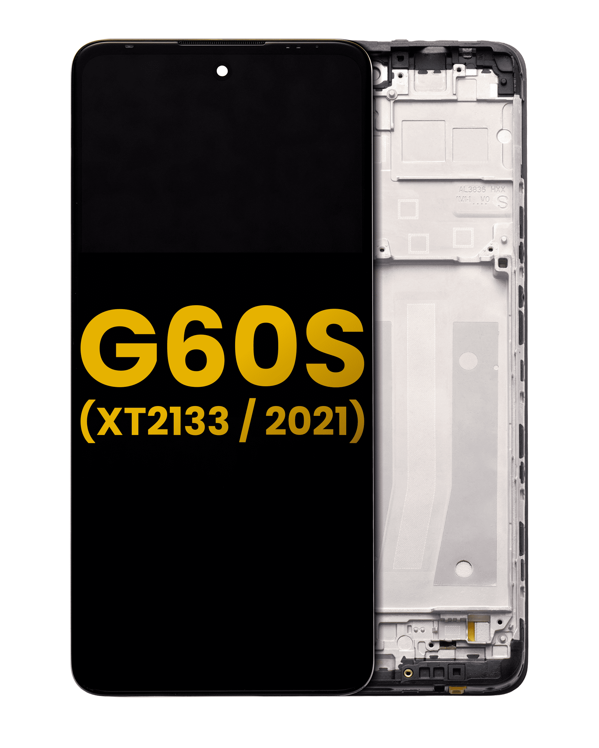 LCD-Display mit Rahmen für Motorola Moto G60S (Refurbished Qualität A) Schwarz