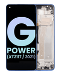 LCD Display with Frame for Motorola Moto G Power (XT2117 / 2021) (Original OEM) (Blue)