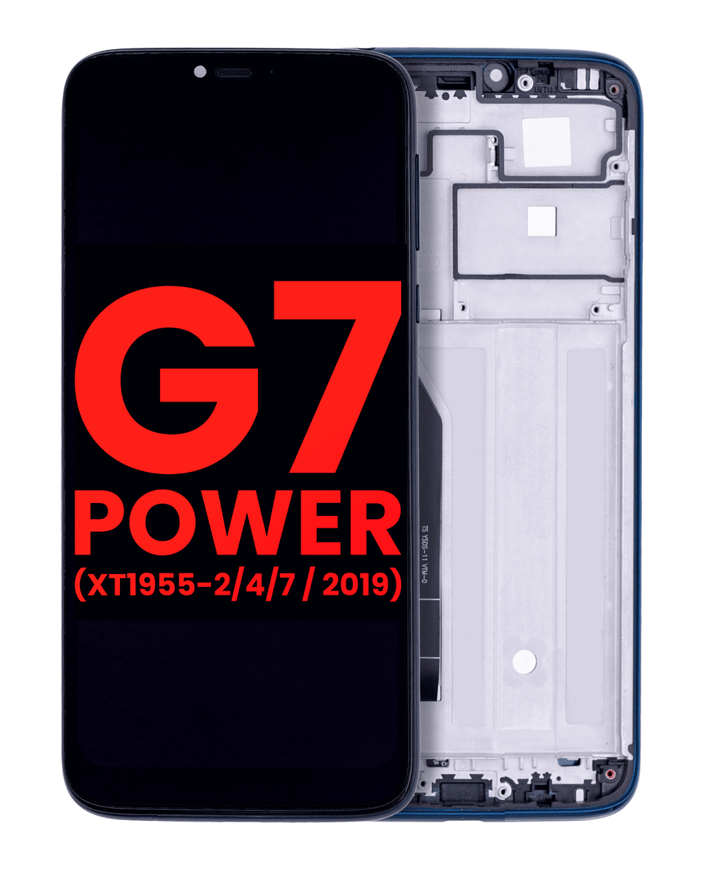 LCD Display with Frame for Motorola Moto G7 Power (XT1955-2/4/7 / 2019) (International Version) (154 mm) (Aftermarket Plus) (Marine Blue)