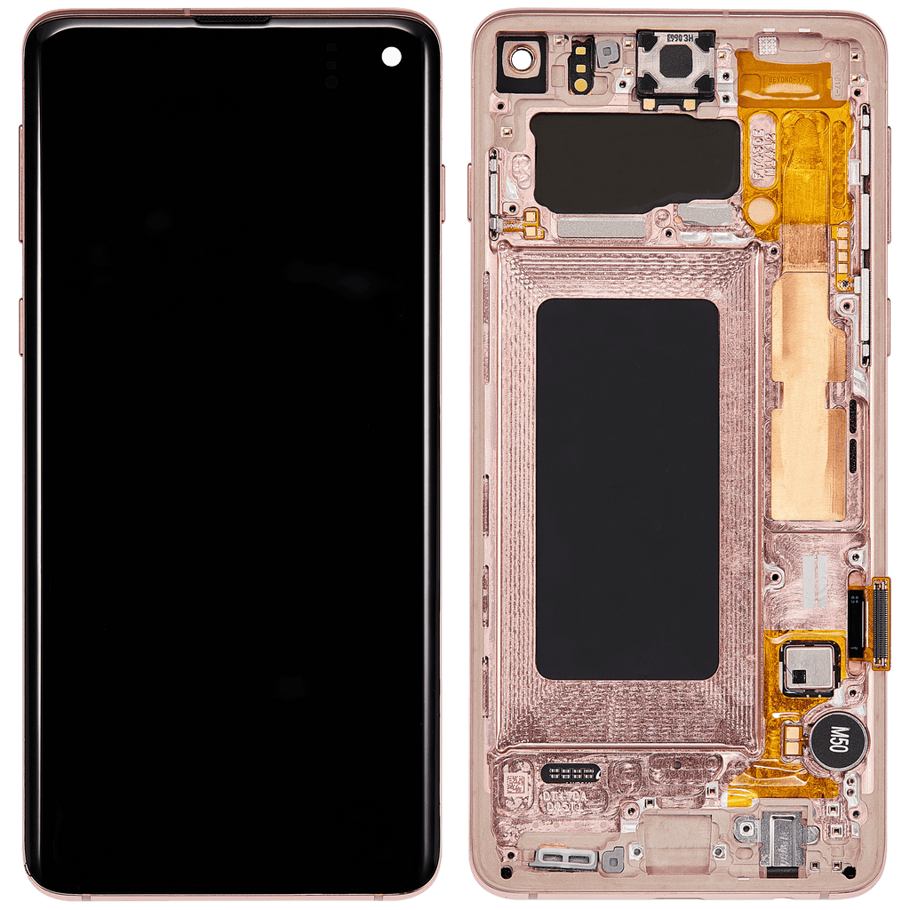 OLED Display with Frame for Samsung Galaxy S10 (Refurbished) (Flamingo Pink)