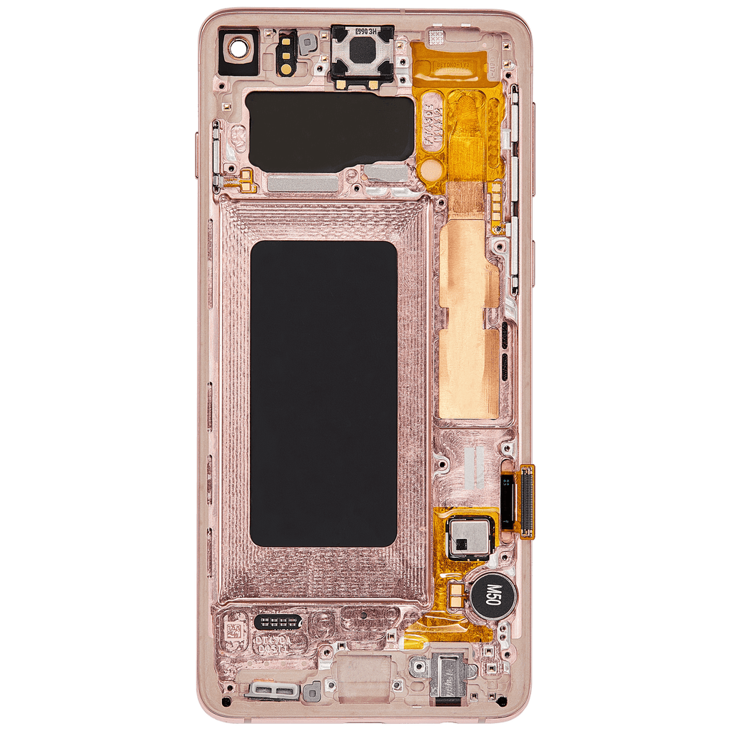OLED Display with Frame for Samsung Galaxy S10 (Refurbished) (Flamingo Pink)