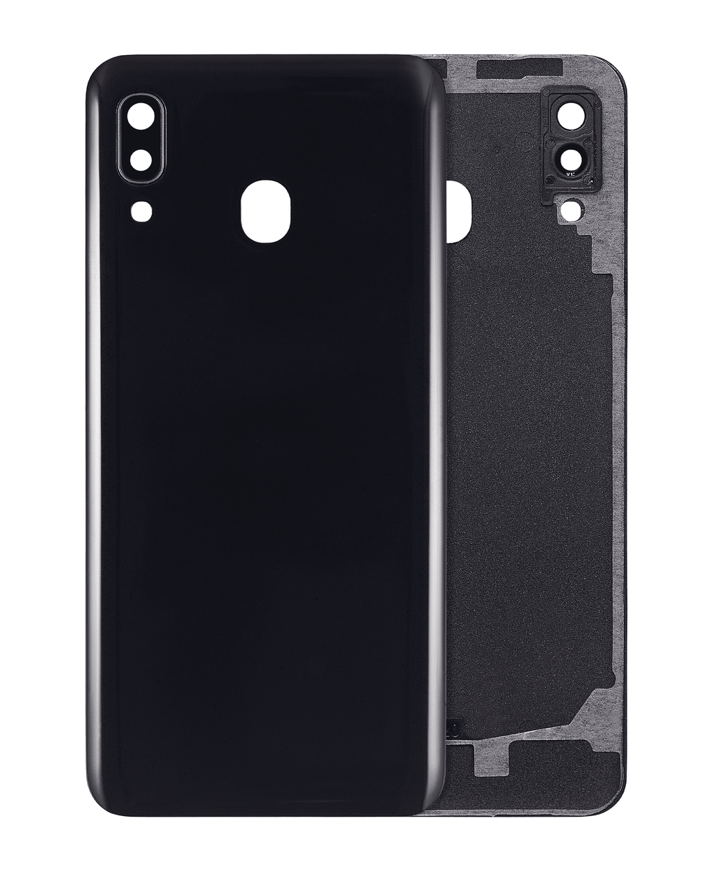 Back cover with camera lens for Samsung Galaxy A20 (A205 / 2019) (Aftermarket Plus) (Black)