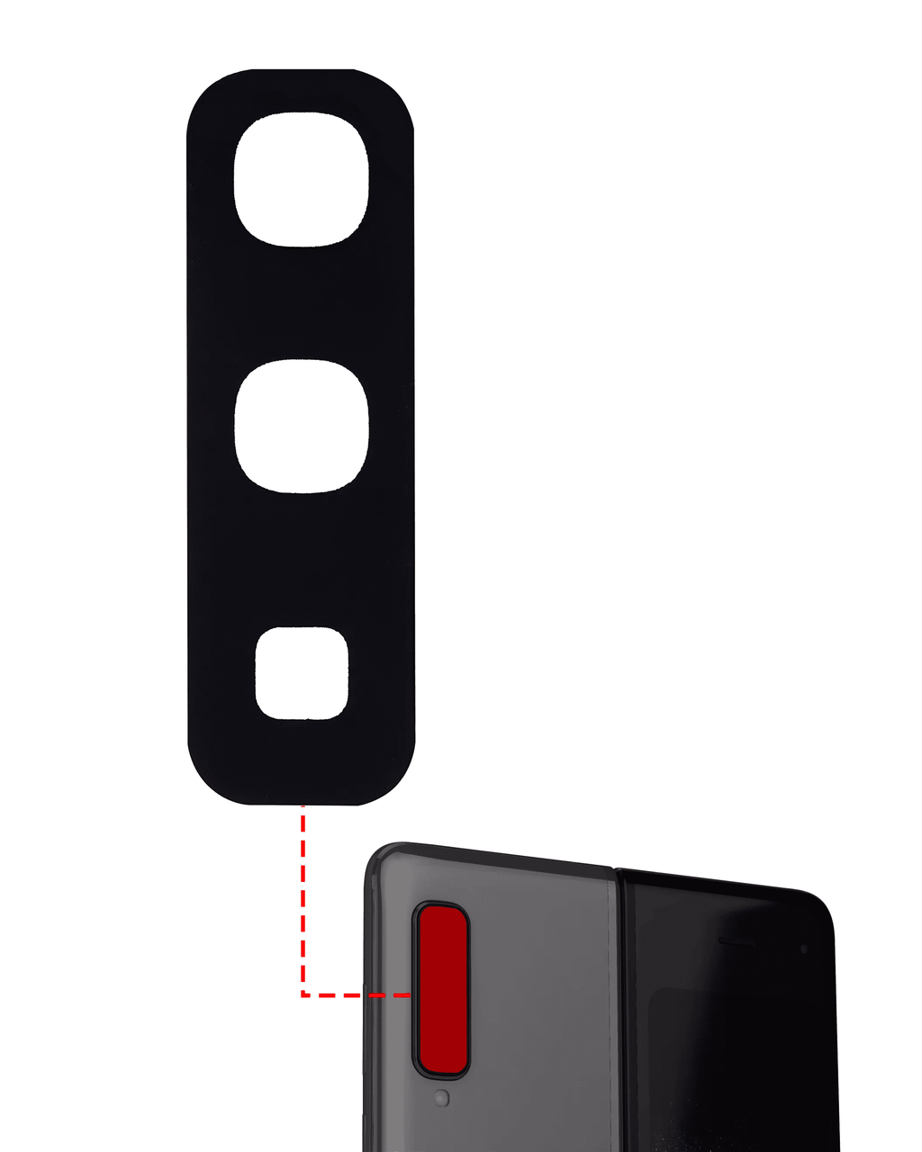 Rear Camera Glass with Adhesive Pad for Samsung Galaxy Fold 5G (F907) (10-Pack)