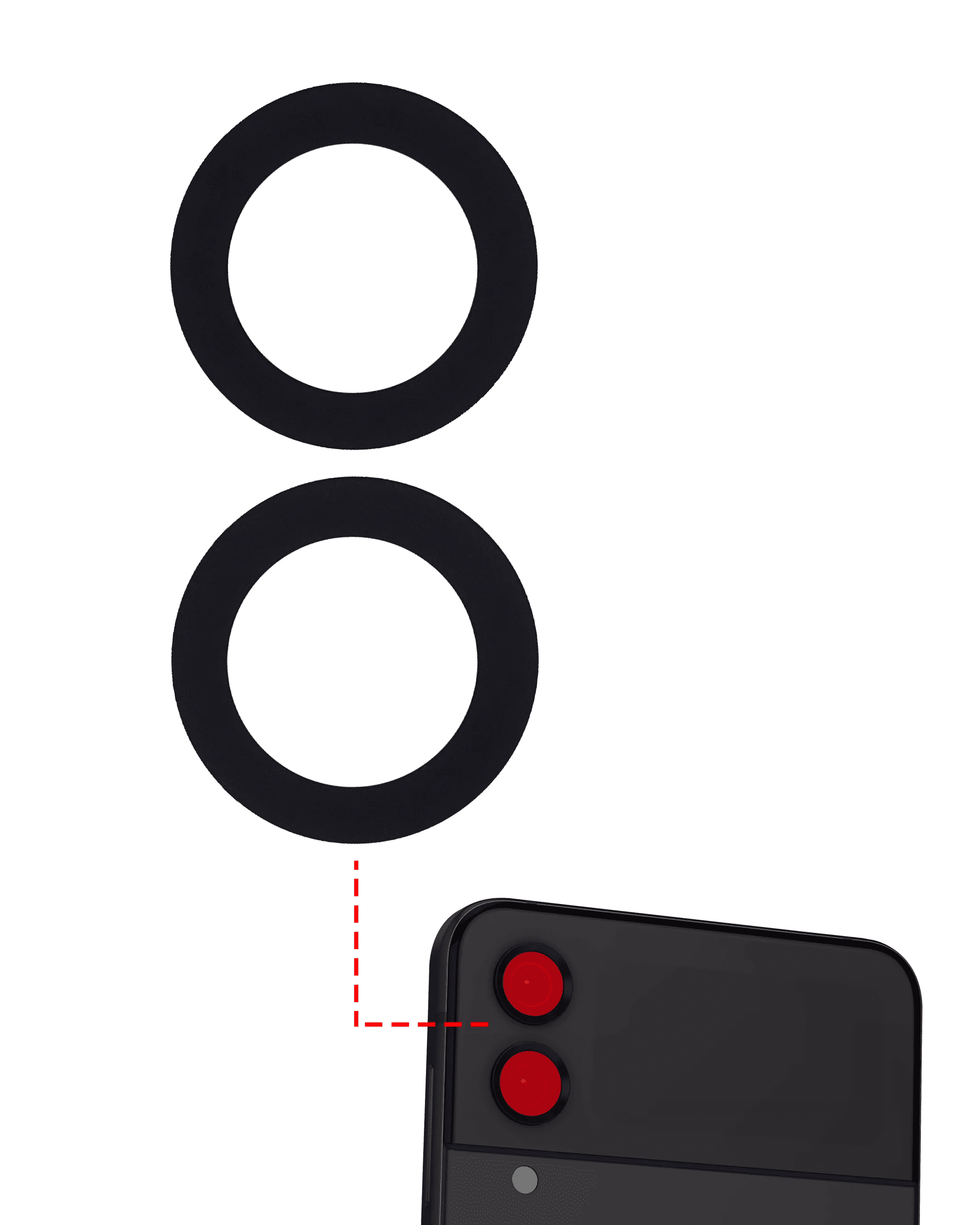 Rear Camera Glass with Adhesive for Samsung Galaxy Z Flip 4 (F721) (10-Pack)