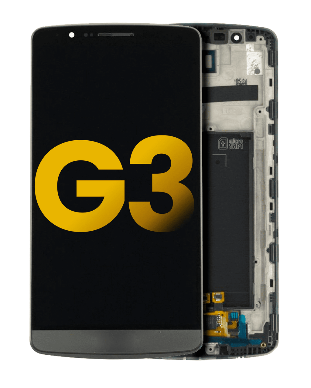 LCD Display with Frame for LG G3 (Refurbished) (Black)