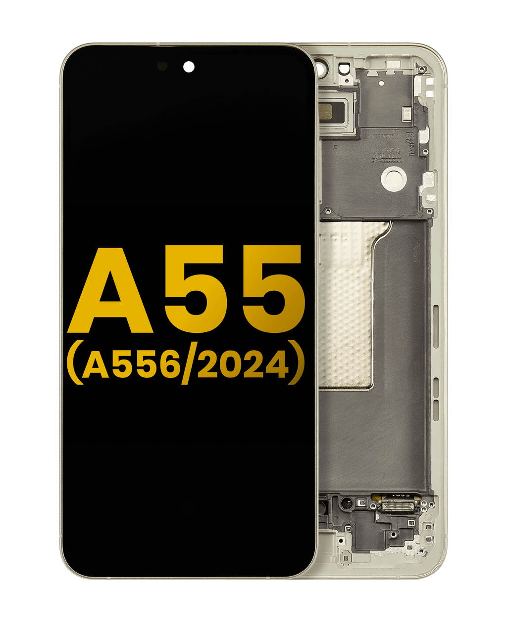 OLED-Display mit Rahmen für Samsung Galaxy A55 Lemon Refurbished