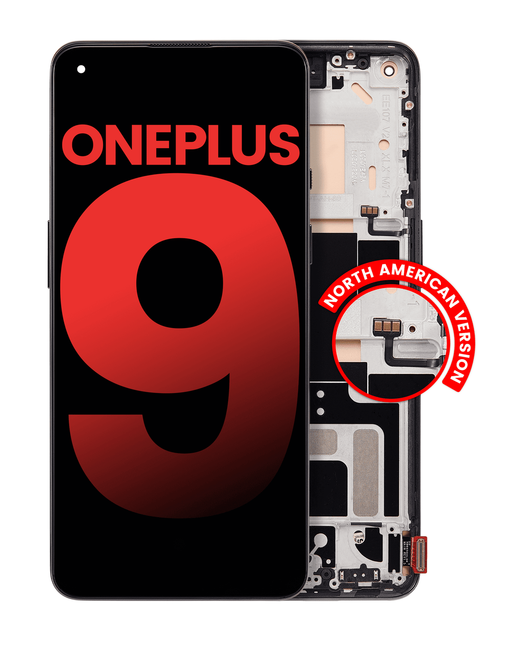 OLED Display with Frame for OnePlus 9 (US Version) (Aftermarket Plus) (Astral Black)