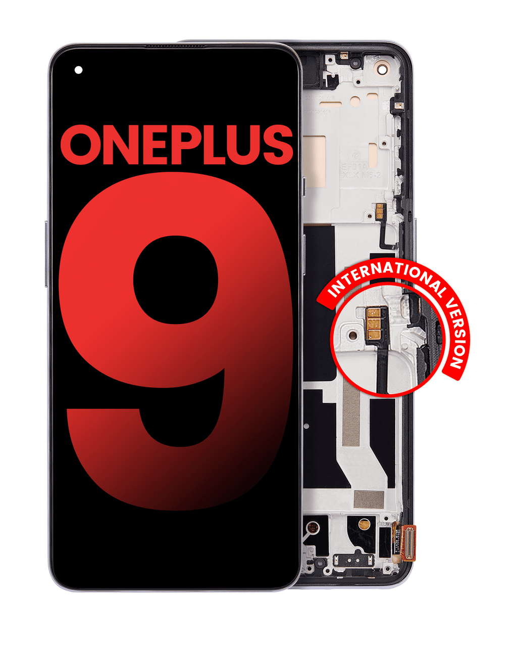 OLED Display with Frame for OnePlus 9 (International Version) (Aftermarket Plus) (Winter Mist)