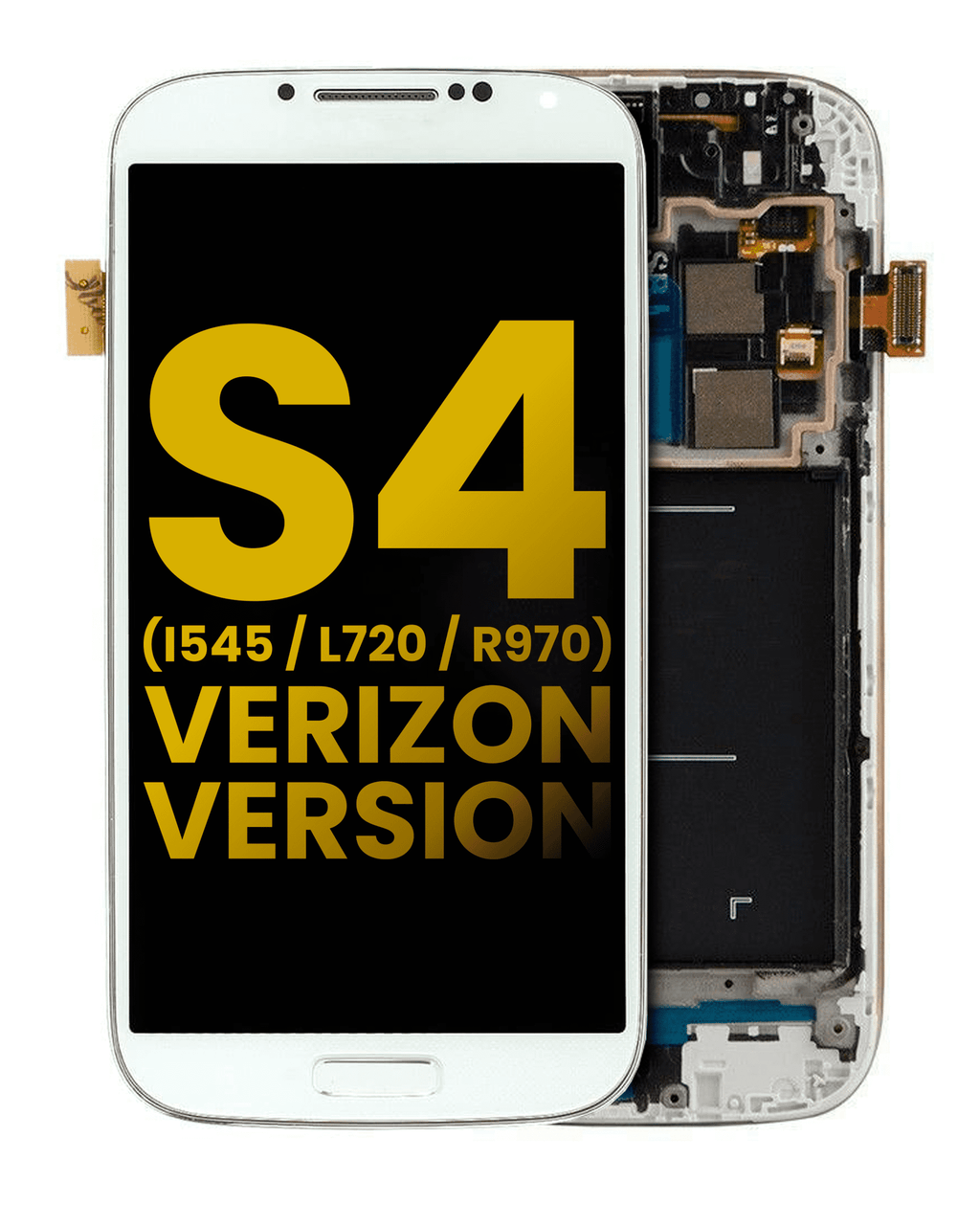 OLED Display with Frame for Samsung Galaxy S4 (I545 / L720 / R970) (Verizon & Sprint) (Refurbished) (White)