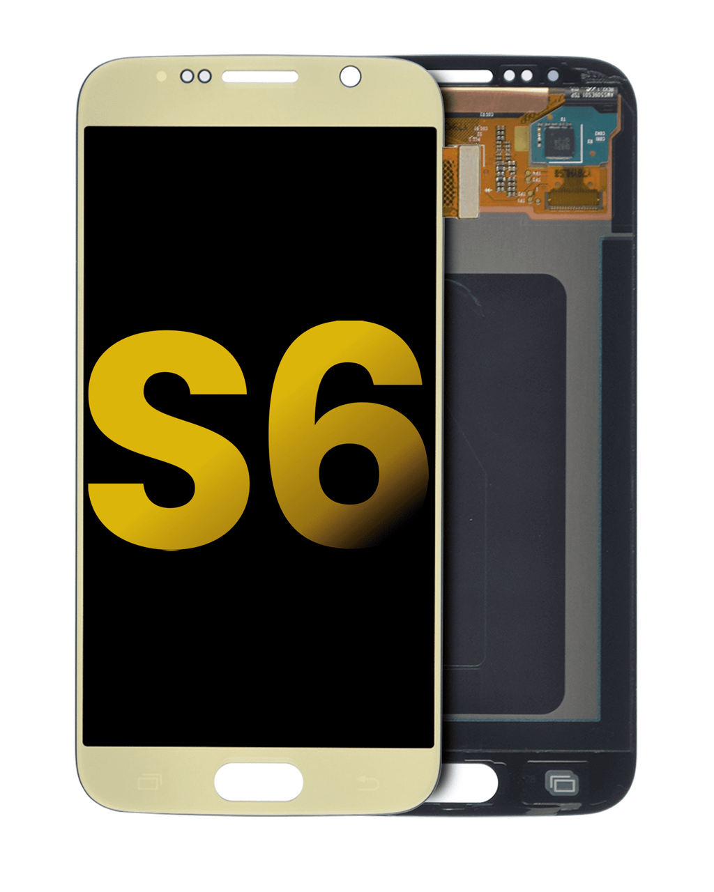 OLED-Display ohne Rahmen für Samsung Galaxy S6 (Refurbished) (Gold Titanium)