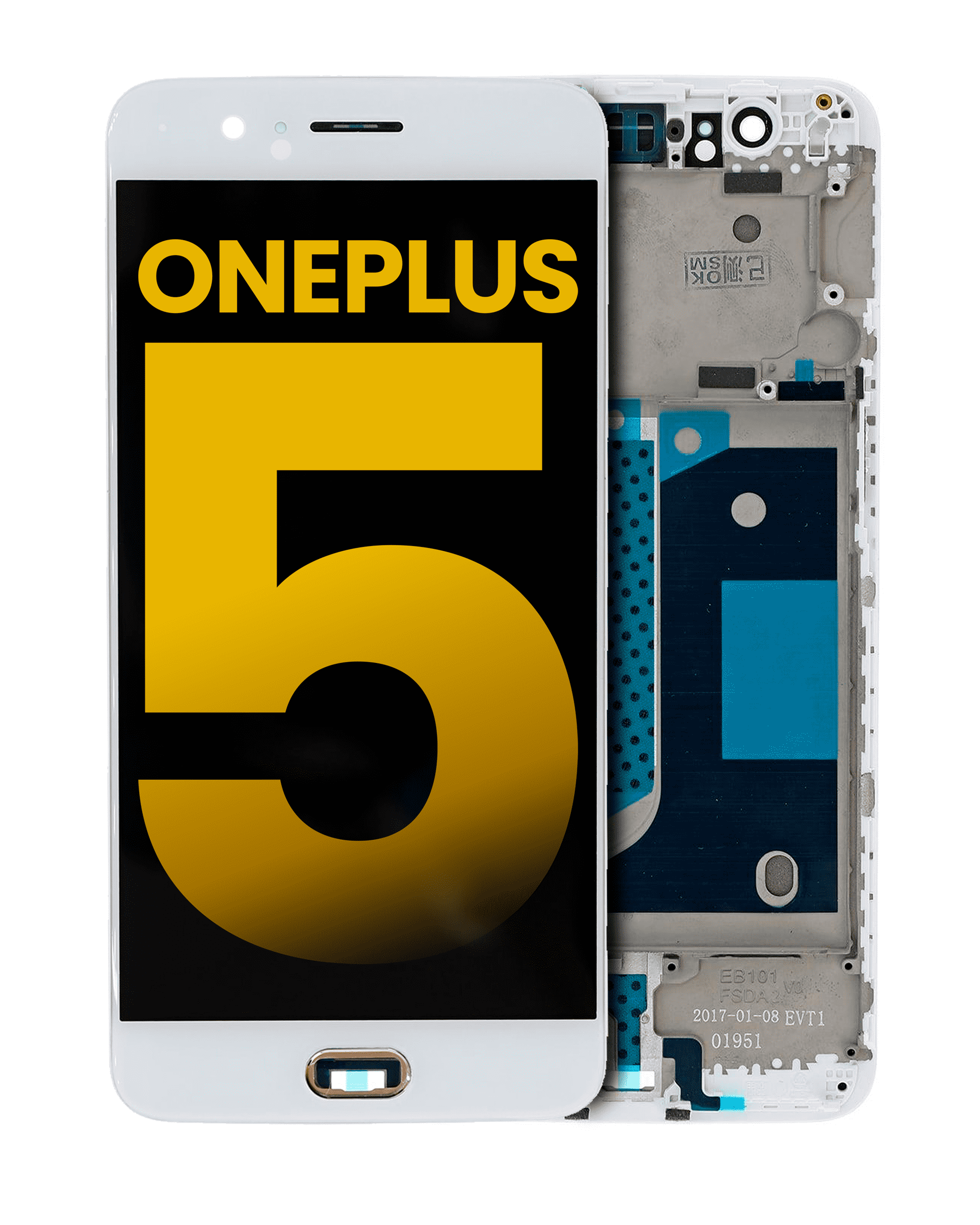 OLED-Display mit Rahmen für OnePlus 5 (Refurbished) (Weiß)