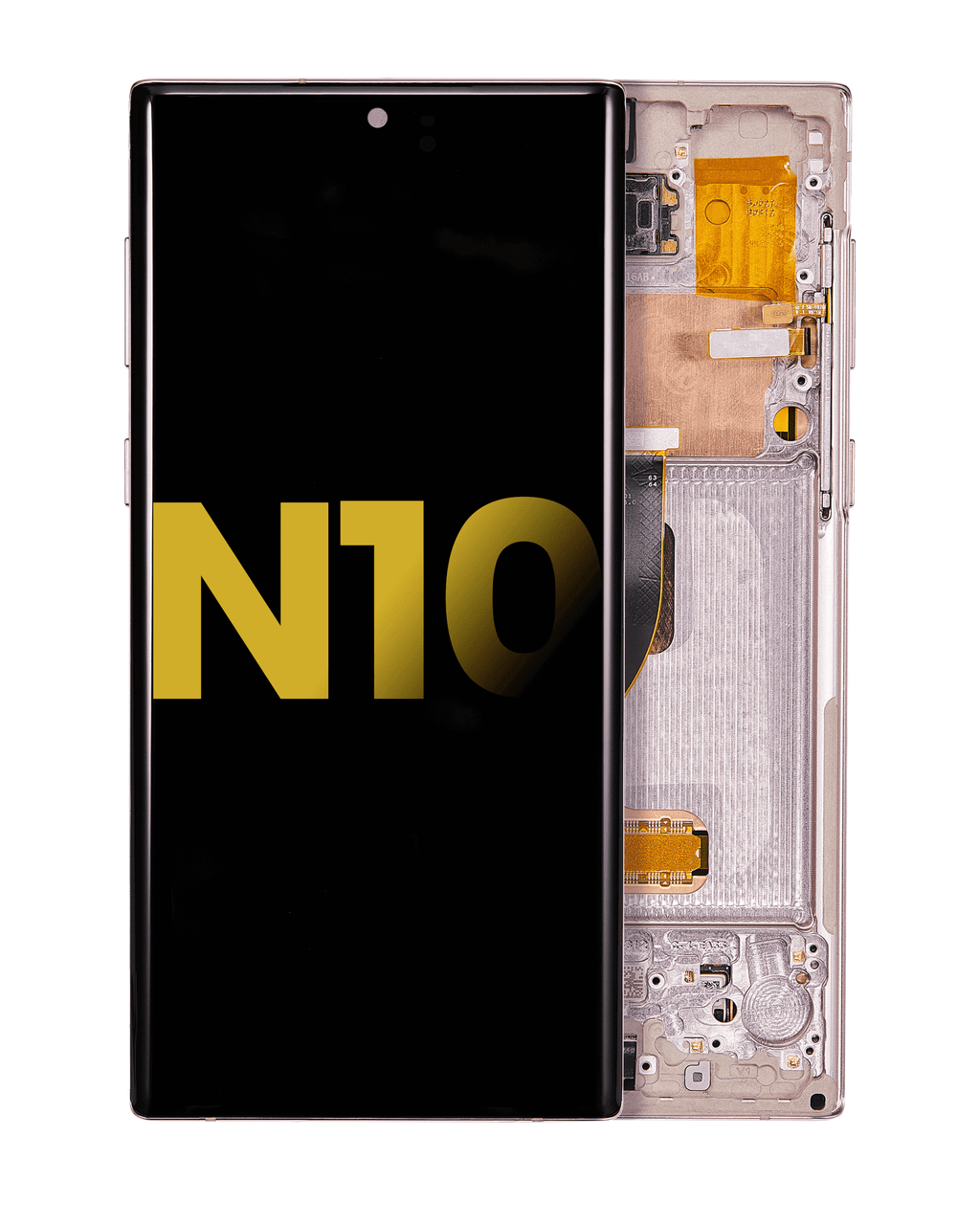 OLED Display with Frame for Samsung Galaxy Note 10 (Refurbished) (Aura Glow / Silver)