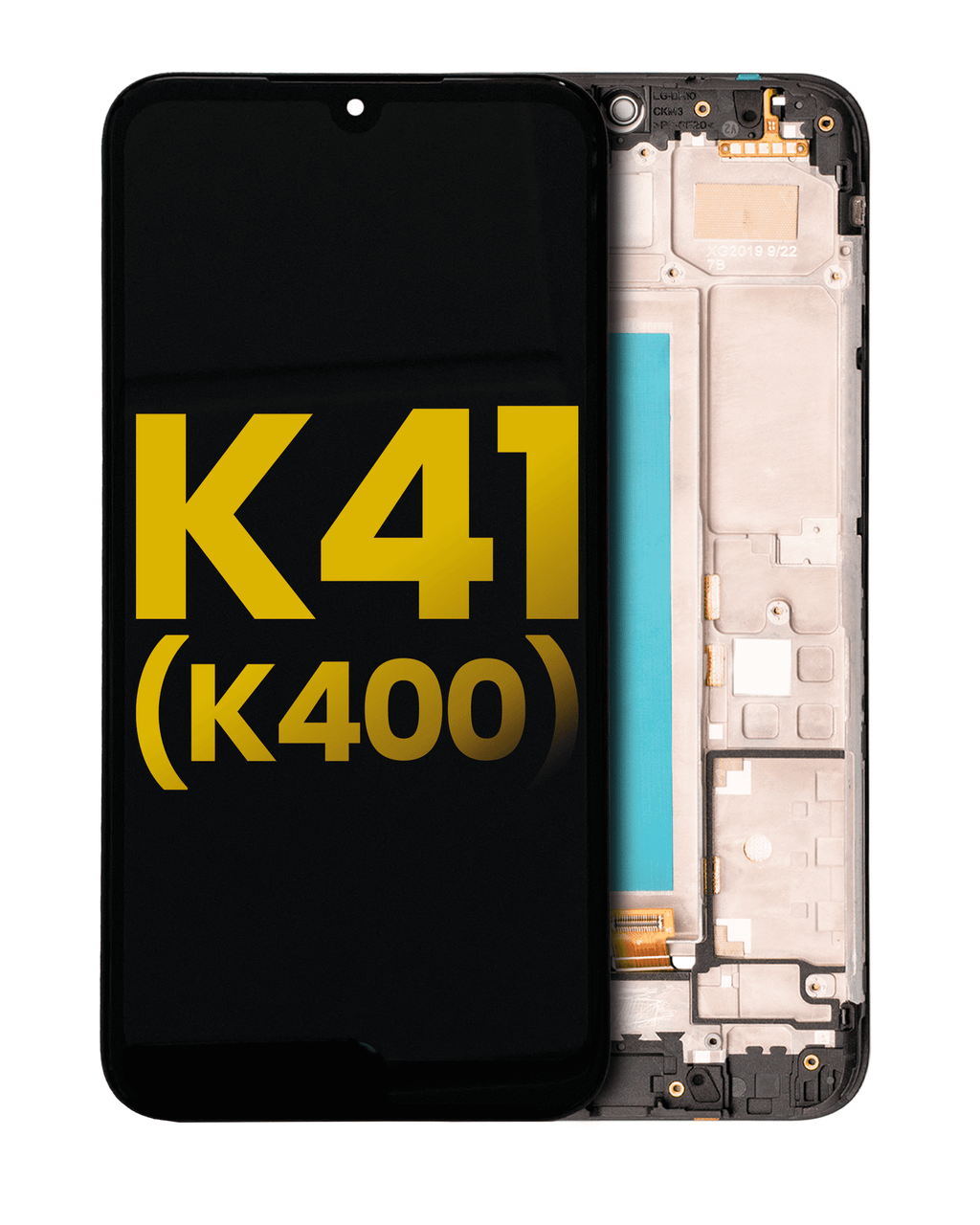 LCD Display with Frame for LG K41 (K400) (Refurbished) (Black)