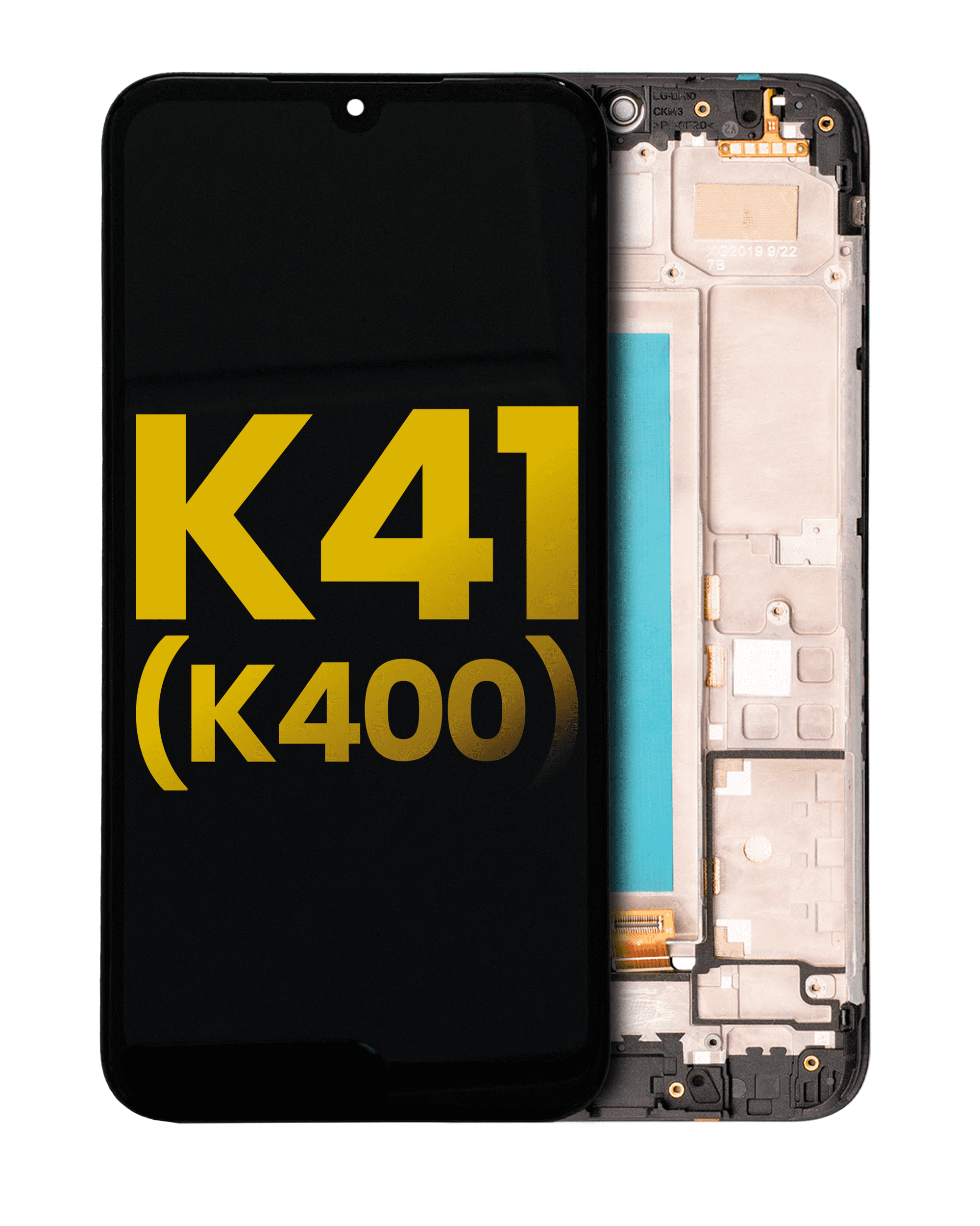 LCD Display with Frame for LG K41 (K400) (Refurbished) (Black)