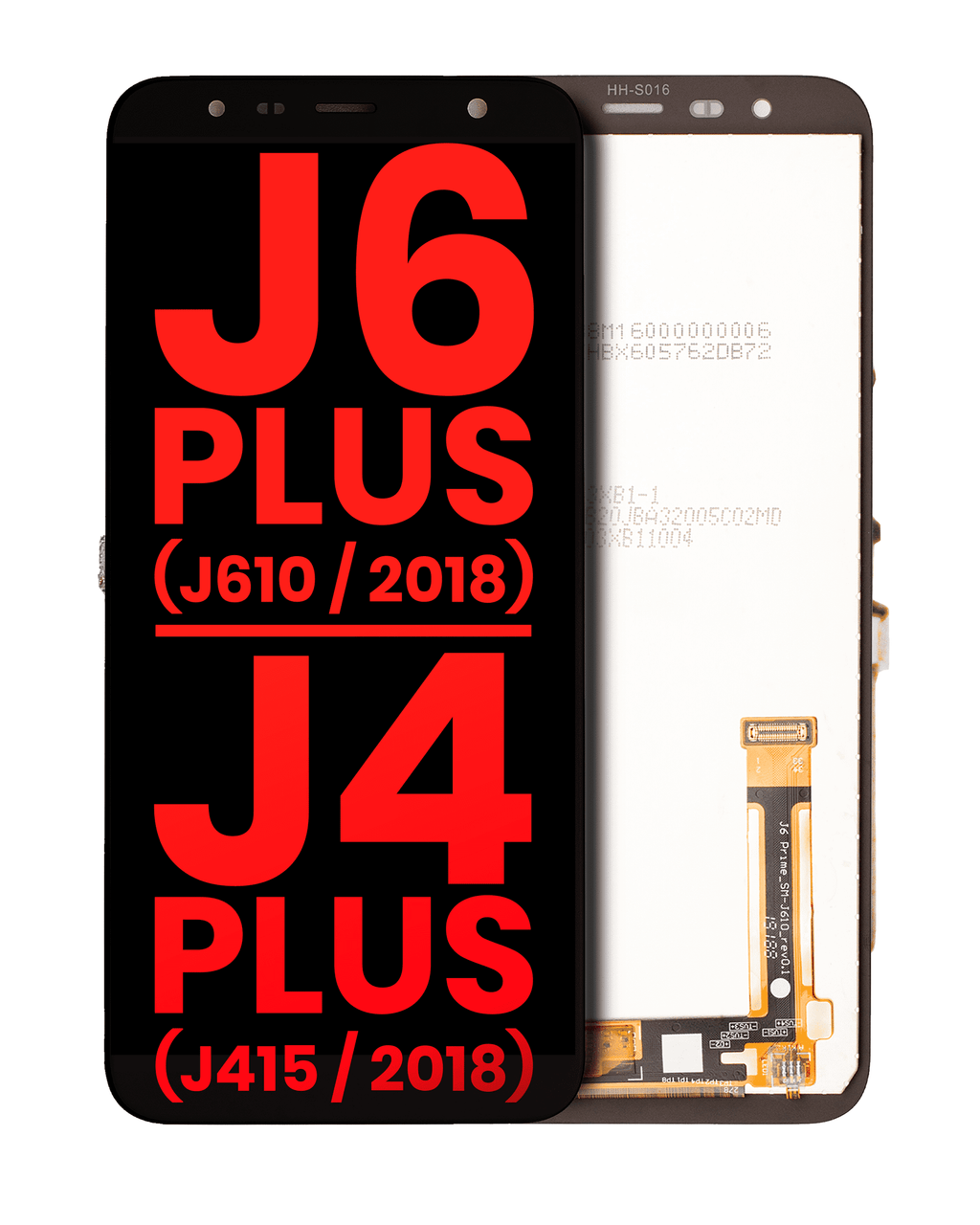 LCD ohne Rahmen Samsung J6+/J4+ Aftermarket Plus Schwarz