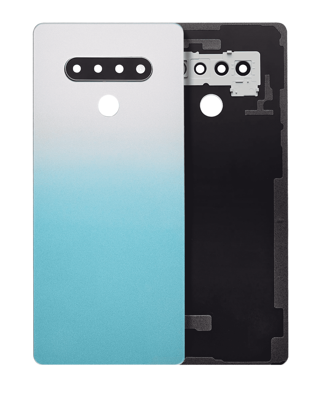 Rückseitenabdeckung aus Glas mit Kameralinse für LG Stylo 6 / K71 (Blau)