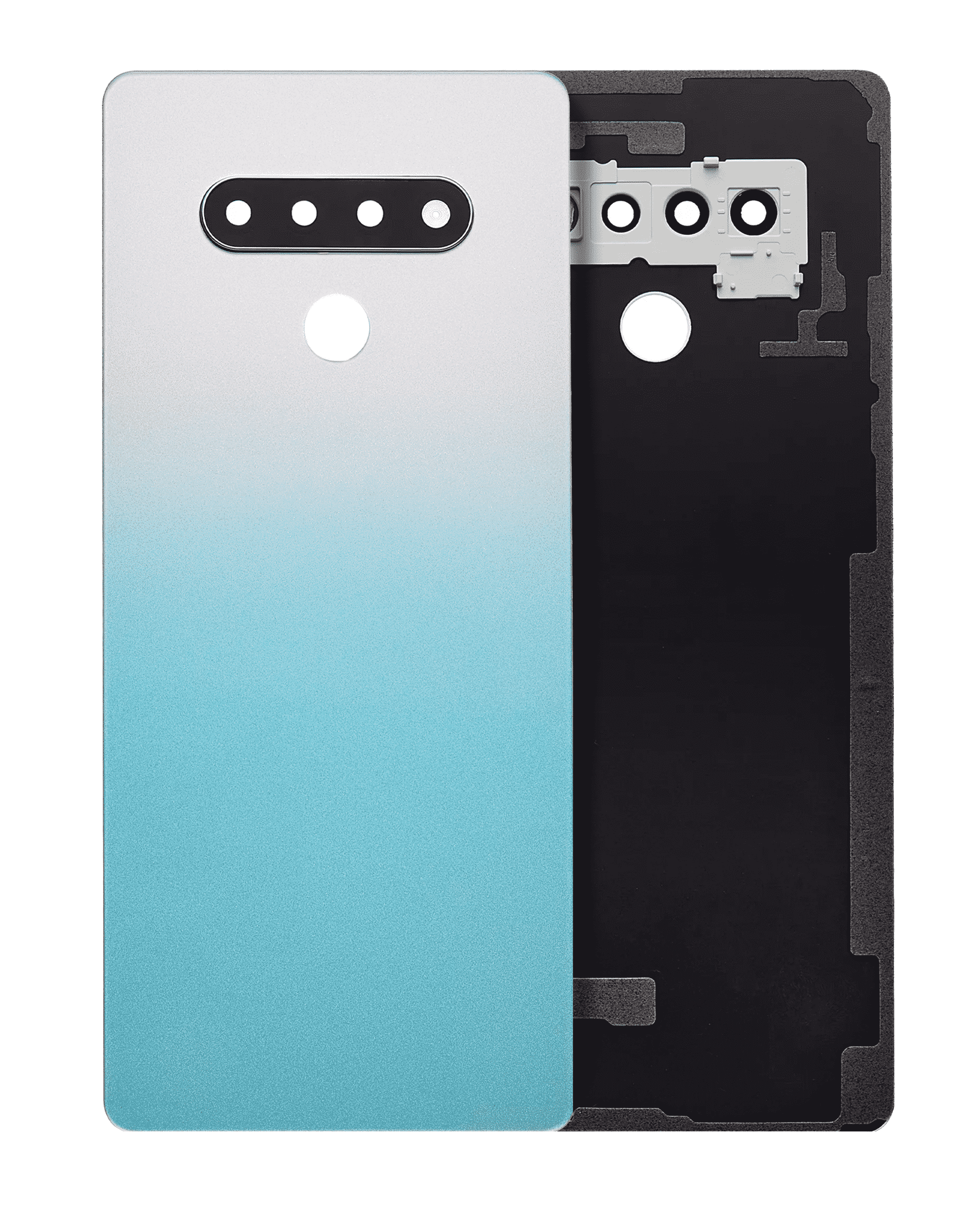 Rückseitenabdeckung aus Glas mit Kameralinse für LG Stylo 6 / K71 (Blau)