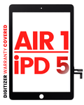 Digitizer für iPad Air 1/5, Schwarz, ohne Home Button, X07 Aftermarket Pro