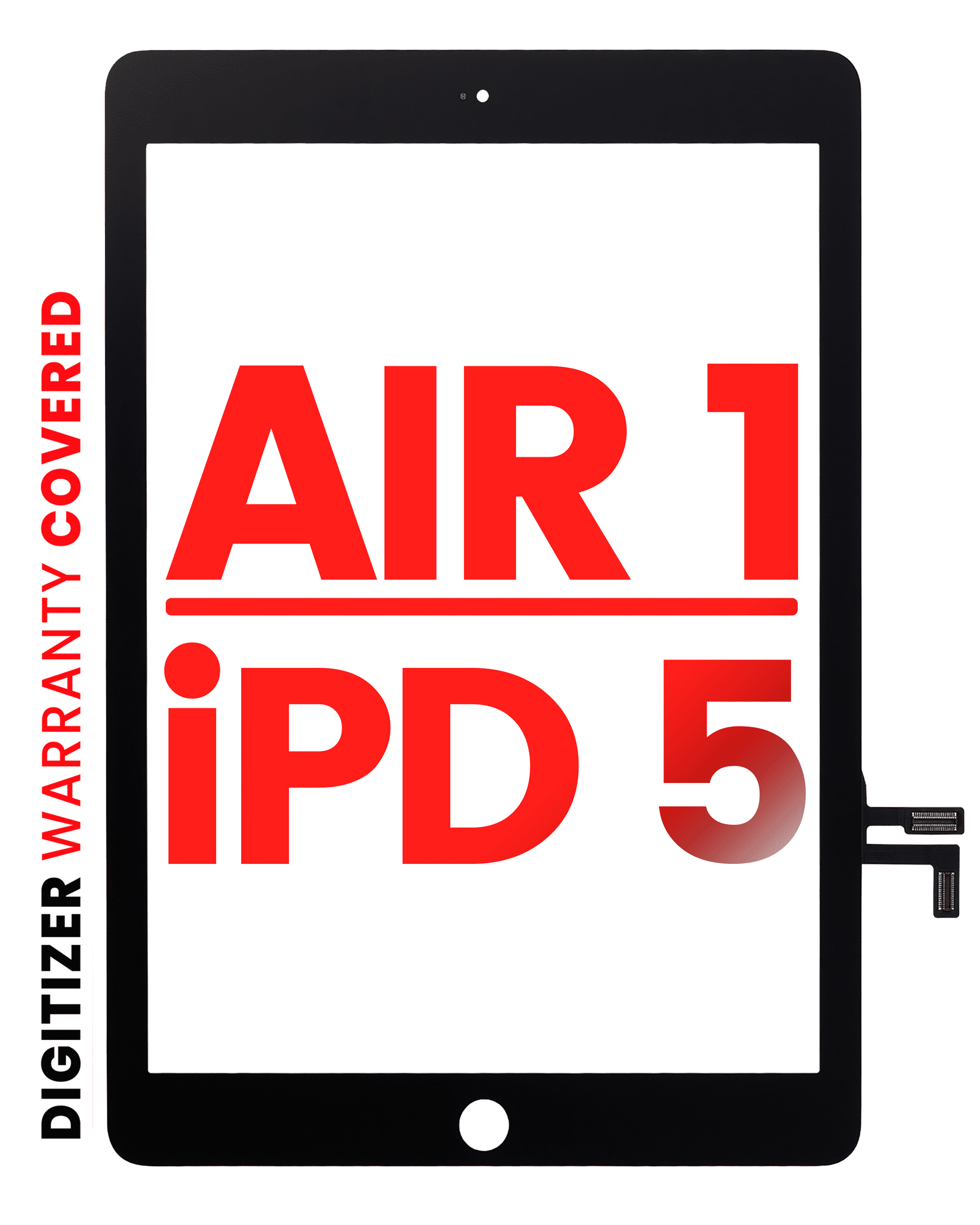 Digitizer für iPad Air 1/5, Schwarz, ohne Home Button, X07 Aftermarket Pro