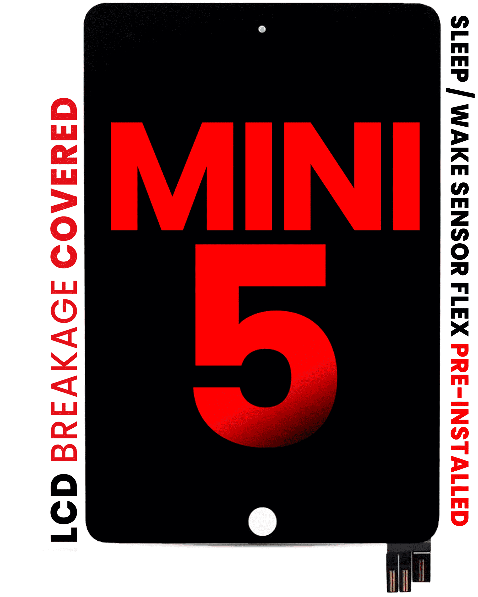 LCD-Display mit Digitizer & Sensor Flex iPad Mini 5, Schwarz, Afterm. Pro XO7
