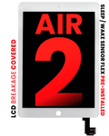 LCD Display with Digitizer for iPad Air 2 (Pre-installed Sleep/Wake Sensor Flex) (Aftermarket Pro: XO7-2) (White)