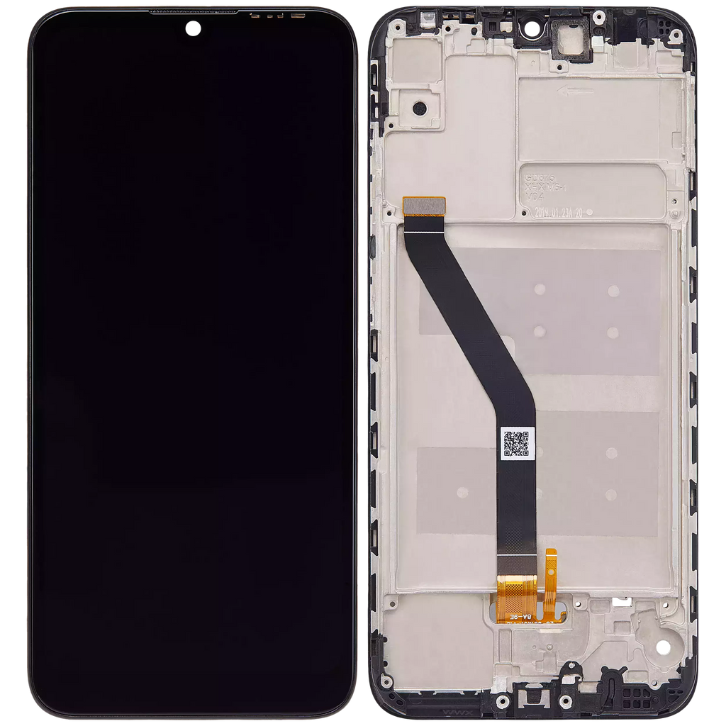 LCD-Display mit Rahmen für Huawei Y6 (2019) (Refurbished) (Midnight Schwarz)