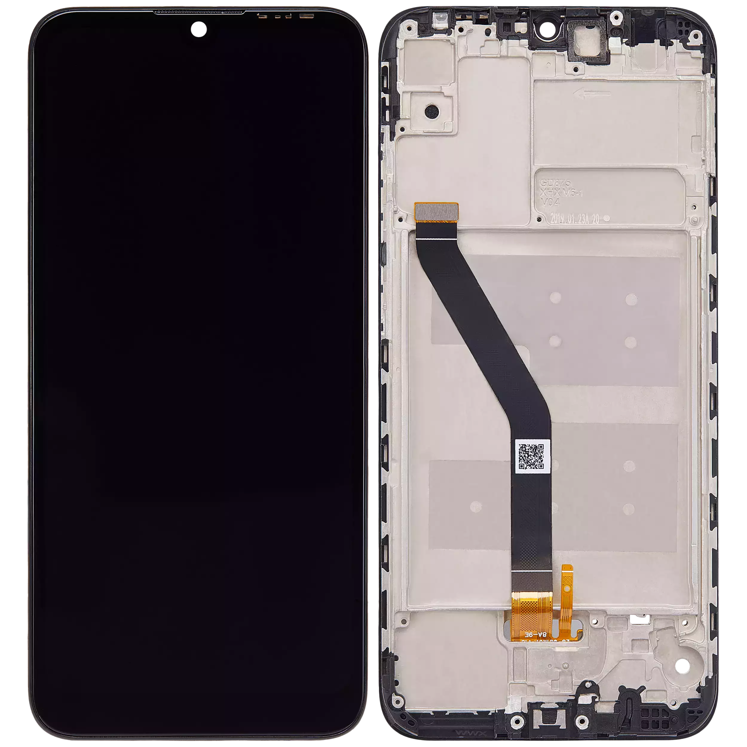 LCD-Display mit Rahmen für Huawei Y6 (2019) (Refurbished) (Midnight Schwarz)