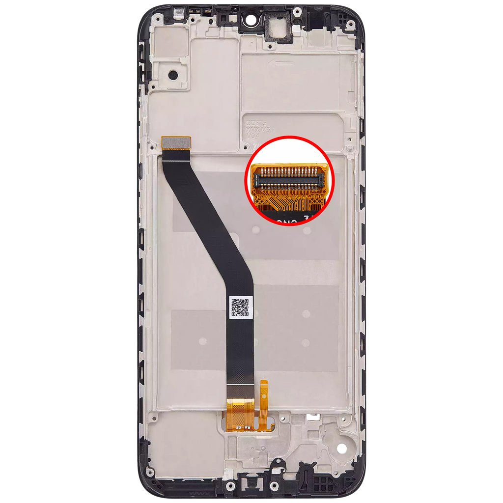 LCD-Display mit Rahmen für Huawei Y6 (2019) (Refurbished) (Midnight Schwarz)