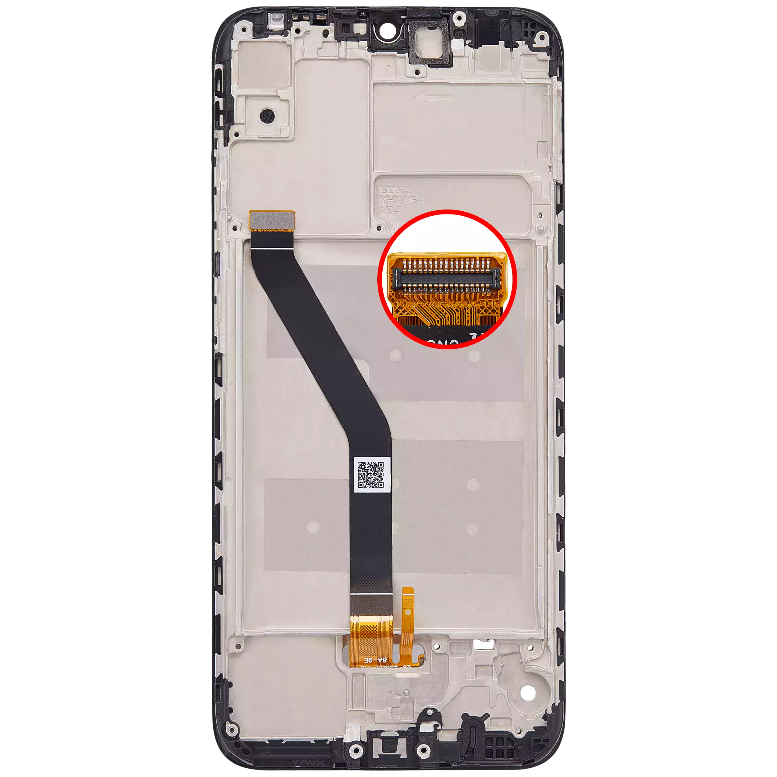 LCD-Display mit Rahmen für Huawei Y6 (2019) (Refurbished) (Midnight Schwarz)