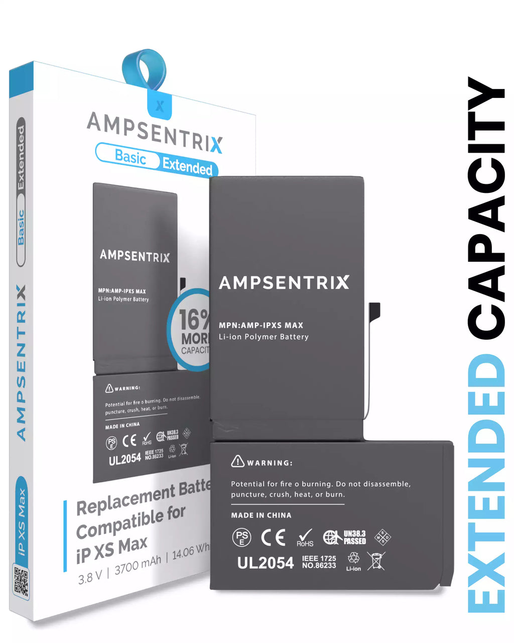 Replacement Battery for iPhone XS Max (AmpSentrix Basic Extended)