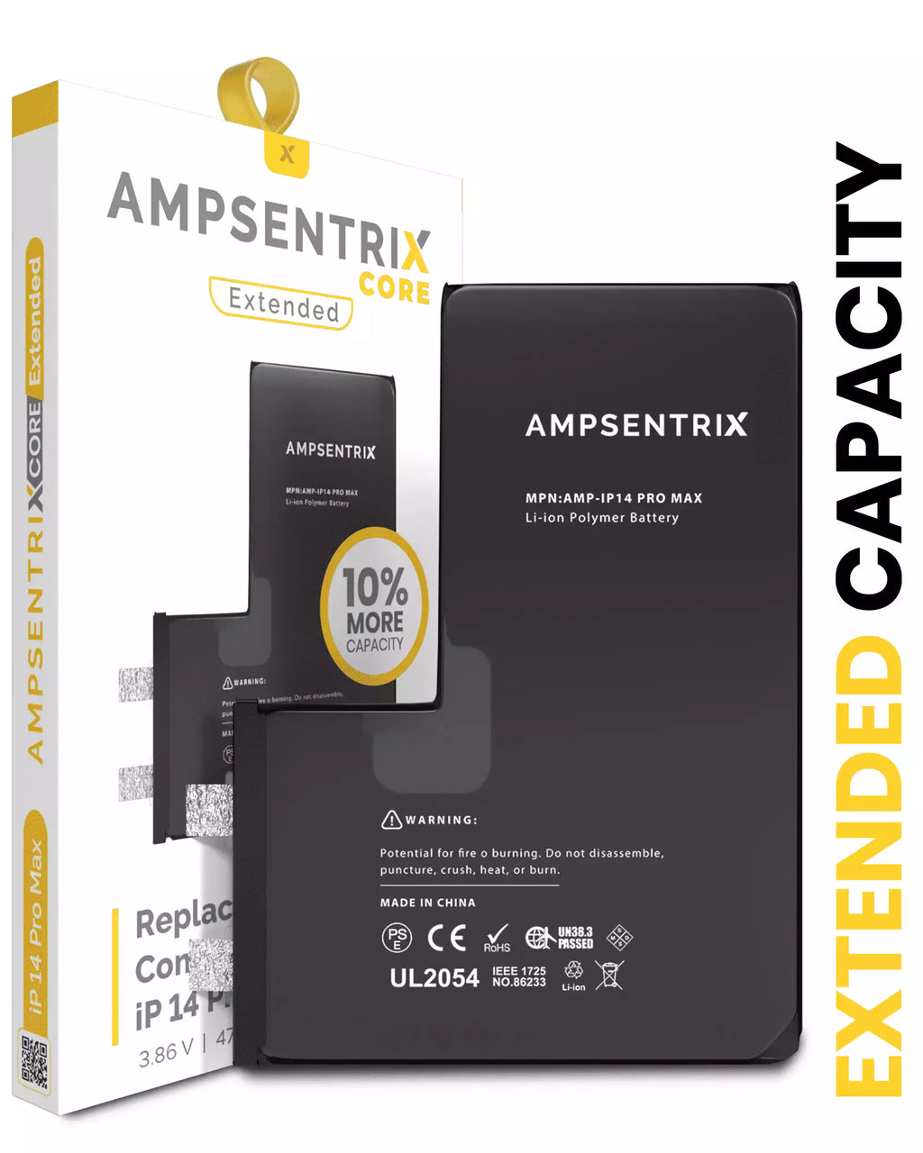 Replacement Battery for iPhone 14 Pro Max (Spot Welding Required) (AmpSentrix Core Extended)
