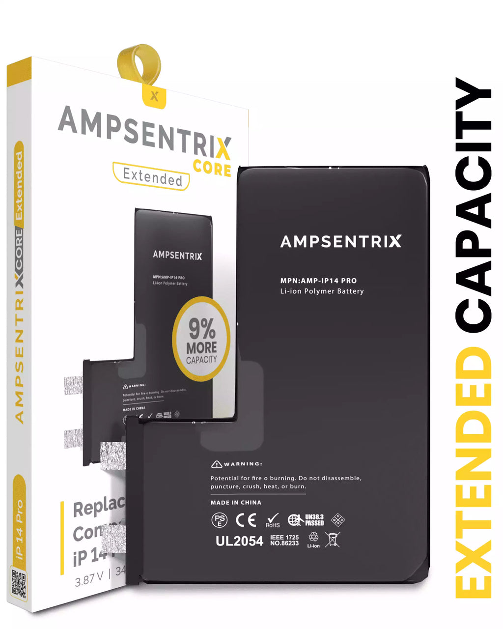 Replacement Battery for iPhone 14 Pro (Spot Welding Required) (AmpSentrix Core Extended)