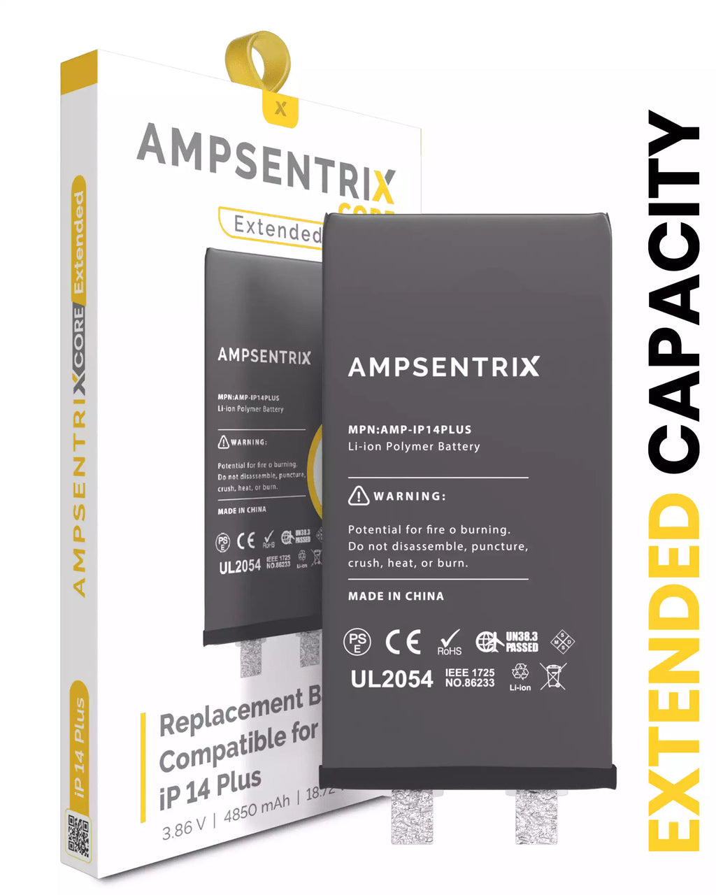 Replacement Battery for iPhone 14 Plus (Spot Welding Required) – AmpSentrix Core Extended