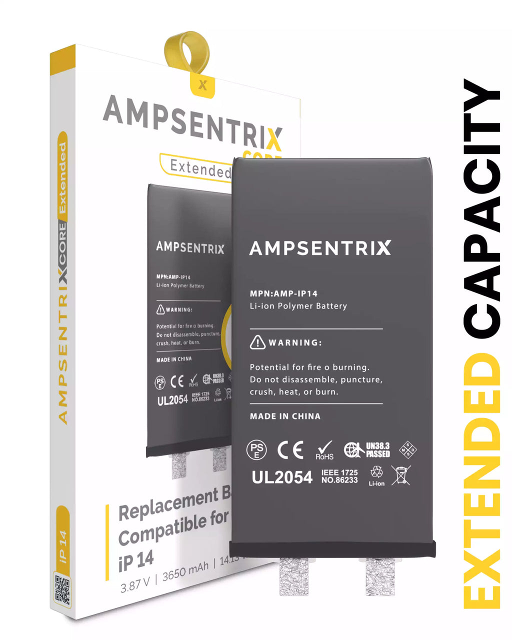 Replacement Battery for iPhone 14 (Spot Welding Required) (AmpSentrix Core Extended)