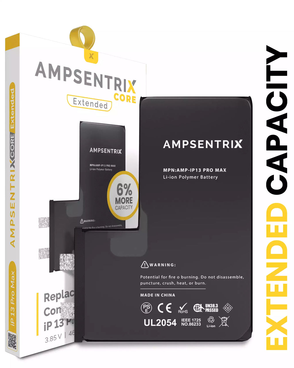 Replacement Battery for iPhone 13 Pro Max (Spot Welding Required) – AmpSentrix Core Extended