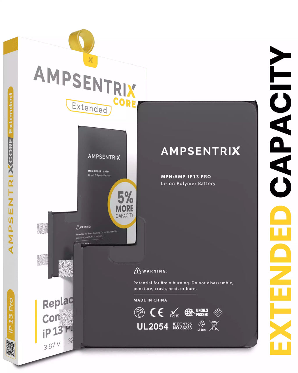 Replacement Battery for iPhone 13 Pro (Spot Welding Required) (AmpSentrix Core Extended)