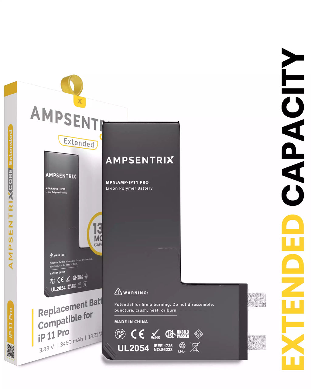 Replacement Battery for iPhone 11 Pro (Spot Welding Required) (AmpSentrix Core Extended)