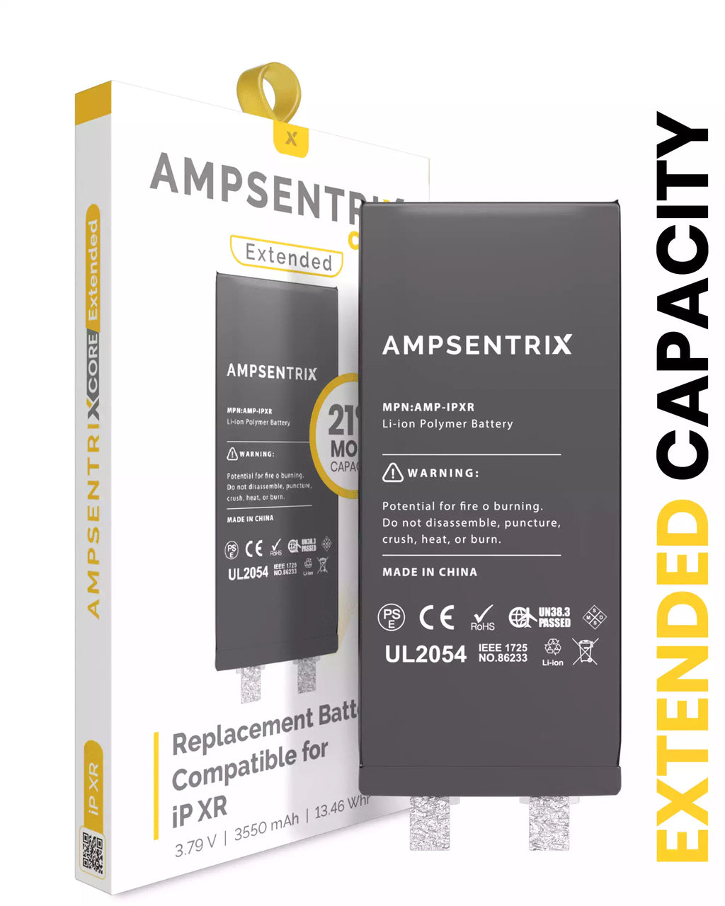 Ersatzakku iPhone XR (AmpSentrix Core Extended, Punktschweißen erf.)
