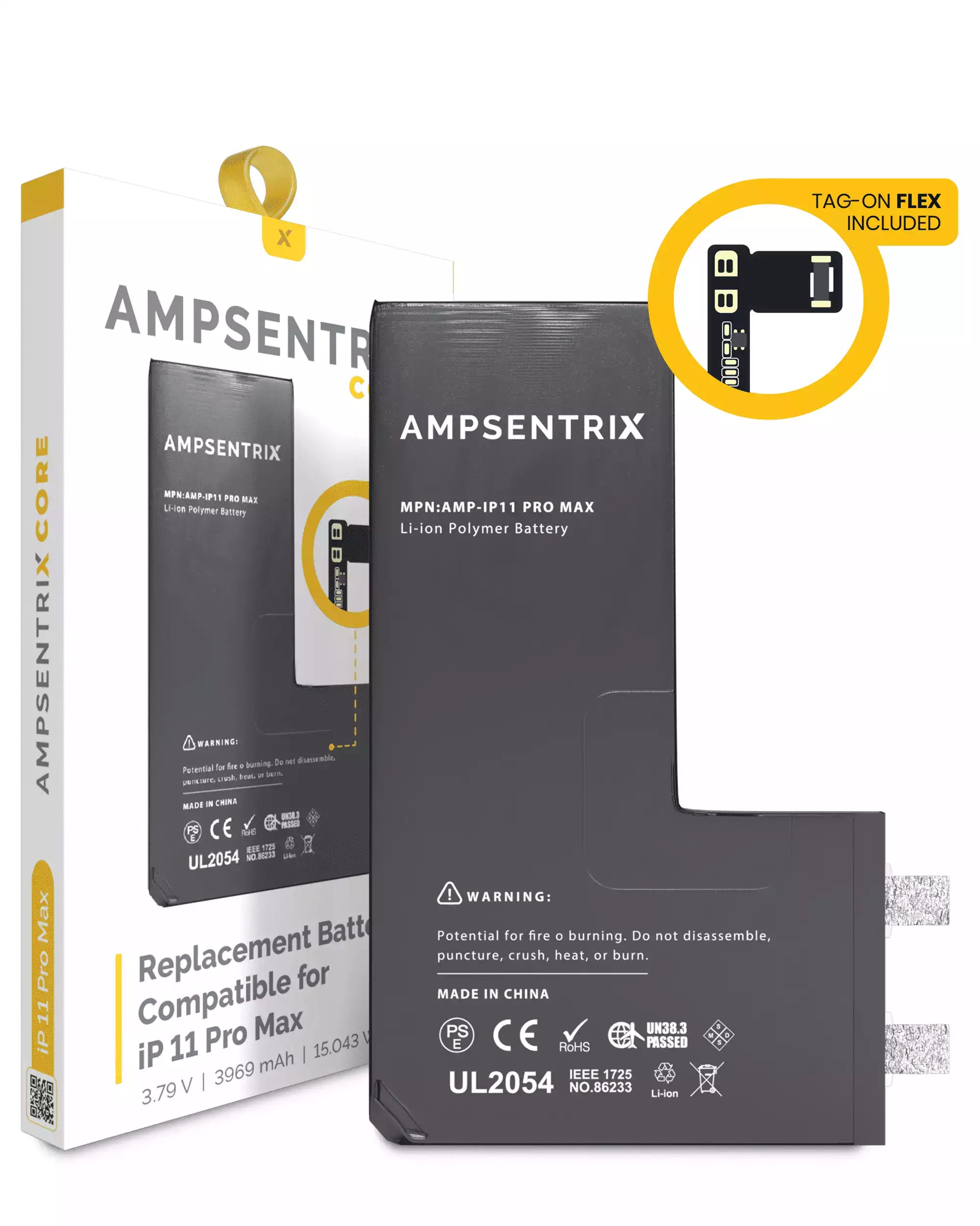 Batteriekern f. iPhone 11 Pro Max, Punktschweißen, AmpSentrix Core
