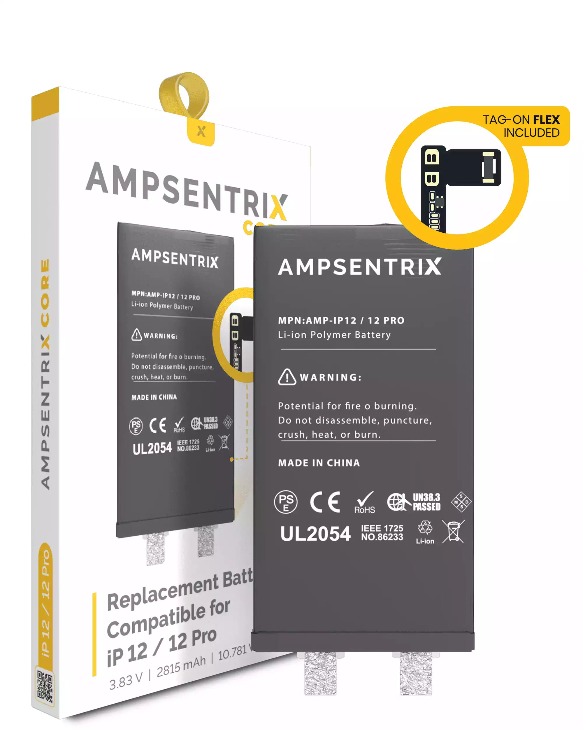 Ersatz-Akkukern mit Universal-Tag-On-Flex für iPhone 12/12 Pro (Punktschweißen)