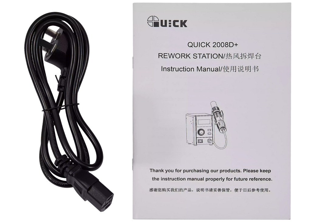 2008D+ Desoldering and Hot Air Station with Digital Display (Quick, 110V / North America)