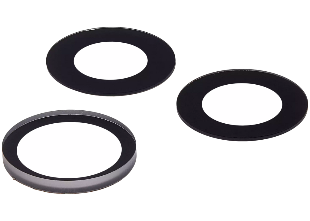 10x 3er-Set Kameraglas hinten (nur Glas) für iPhone 15 Pro Max mit Klebstoff (Pr