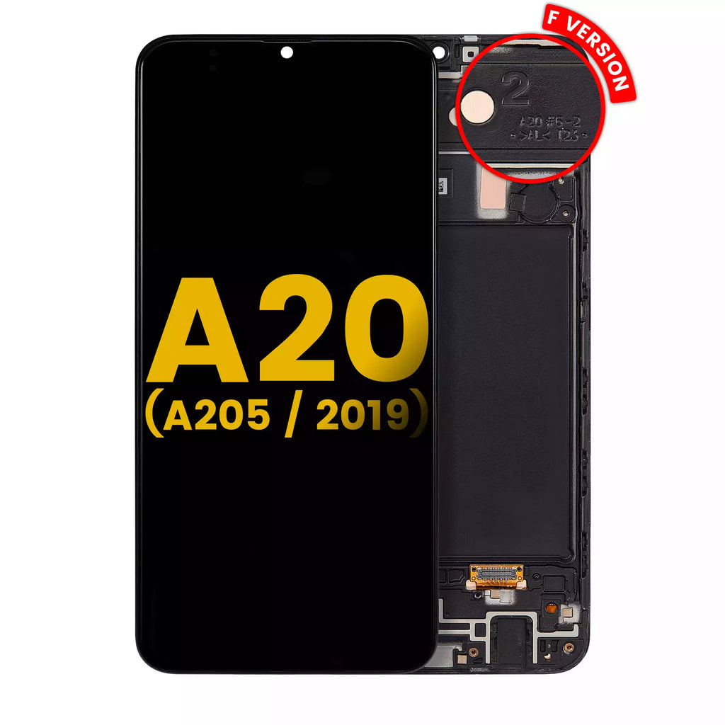 OLED-Display mit Rahmen für Samsung Galaxy A20 (Refurbished)
