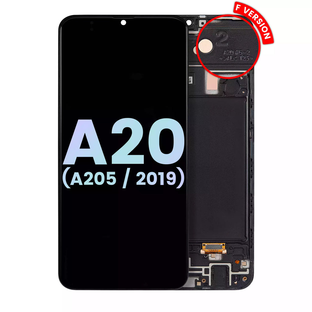 OLED Display with Frame for Samsung Galaxy A20 (A205 / 2019) (F Version) (Service Pack) (All Colors)