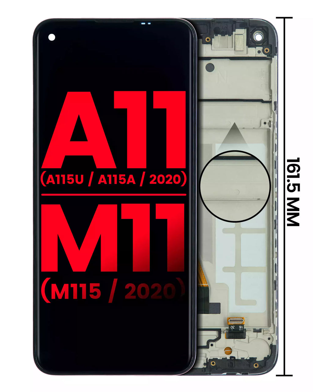LCD-Display mit Rahmen für Samsung Galaxy A11 & M11 US-Version Aftermarket Plus